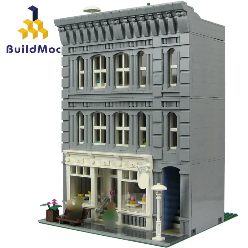 

City 10934 Sugar Spice Brick Food Shop Retail Store Bricks Street View Restaurant House Set Model Building Blocks Toys Girl