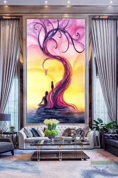 

[Self-Adhesive] 3D Man And Cat WG544 Wall Paper mural Wall Print Decal Wall Murals Belly