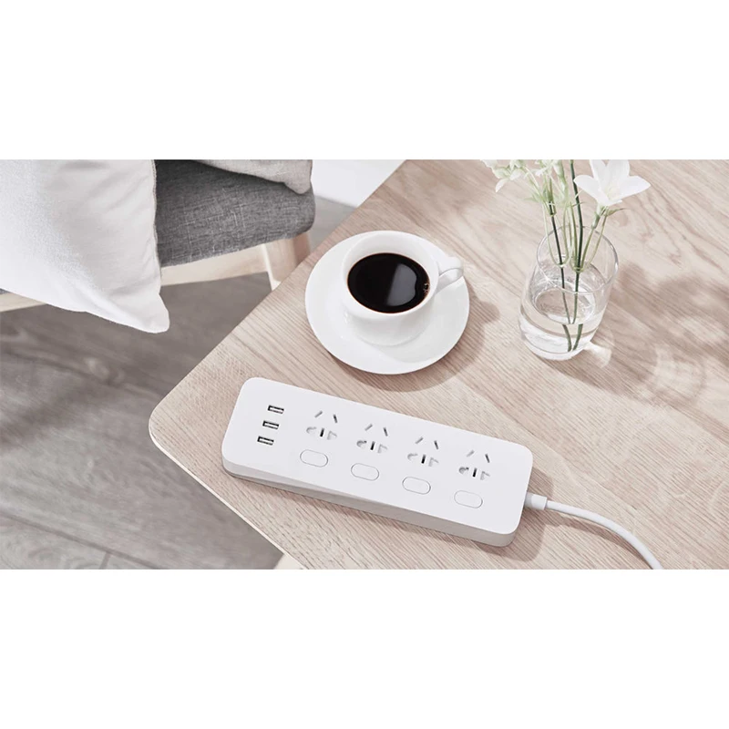 Xiaomi Mijia power Strip 4 розетки 4 отдельные переключатели управления 5 В/2.1A 3 USB порта удлинитель зарядное устройство 2 м кабель