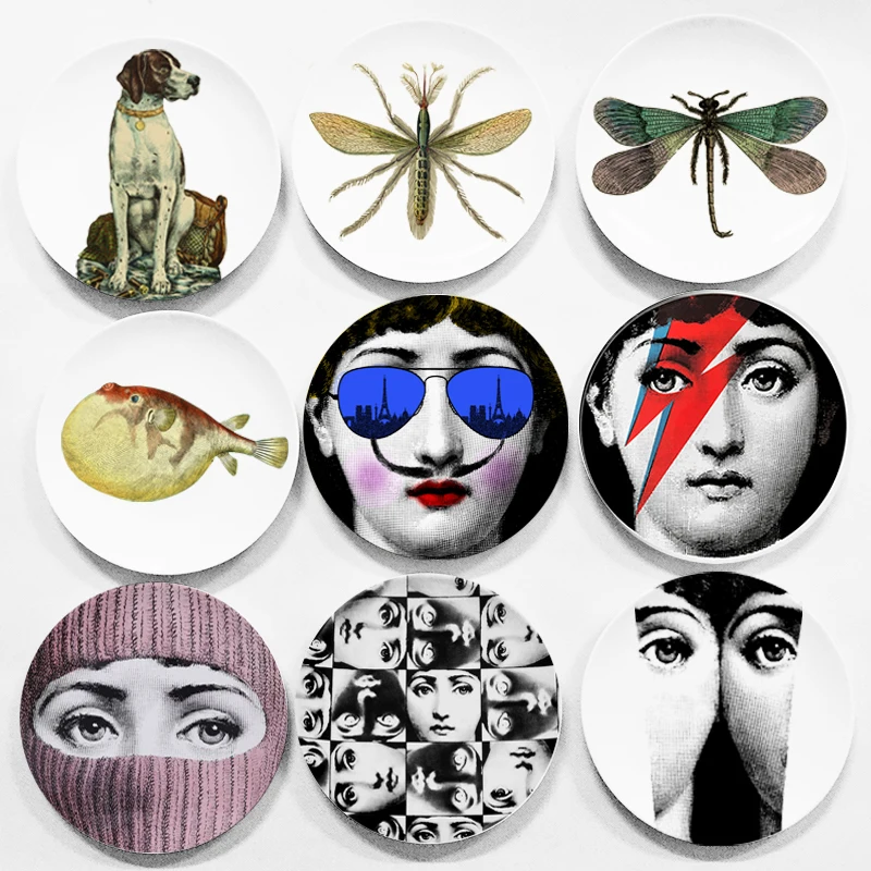 6" 7 "8" Italy Fashion Lady Face Plate Decorative Wall Plate Theme and