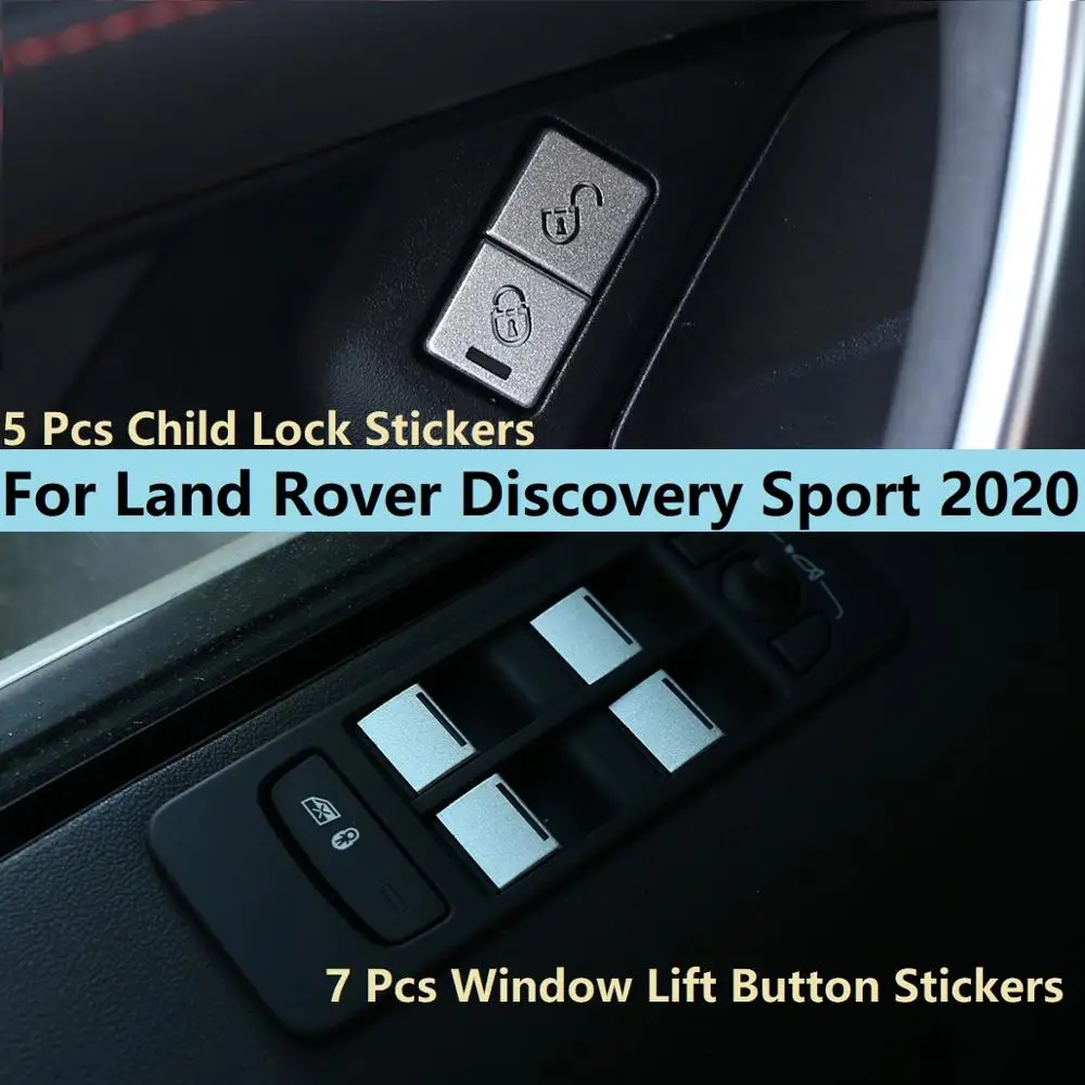 

For Land Rover Discovery Sport 2020 Stainless Steel Car Window Lift Button Frame Trim Child Lock Stickers Trim Car Accessories