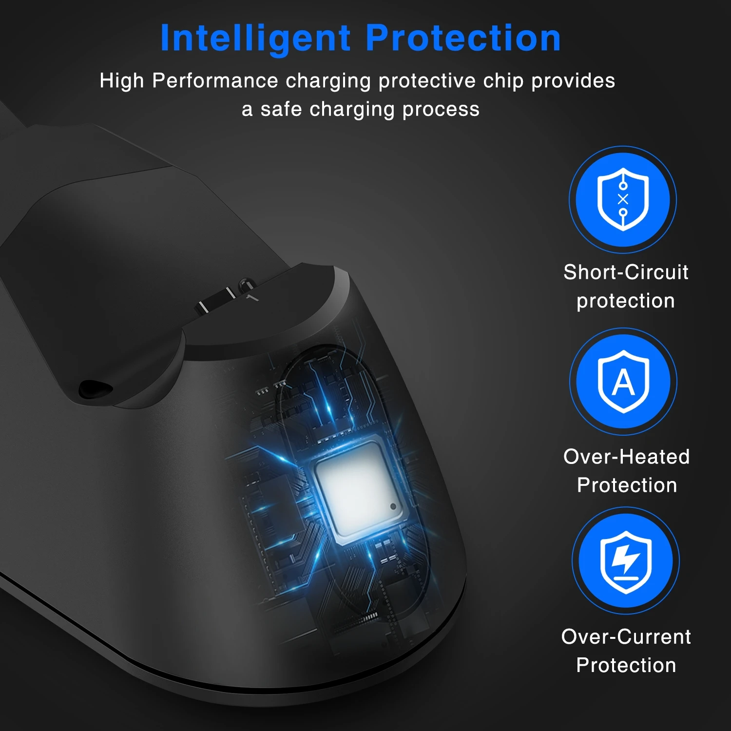 For PS4 Controller Charger Dock Station Dual USB Fast Charging Stand with Status Display for Playstation 4/PS4 Slim/PS4 Pro