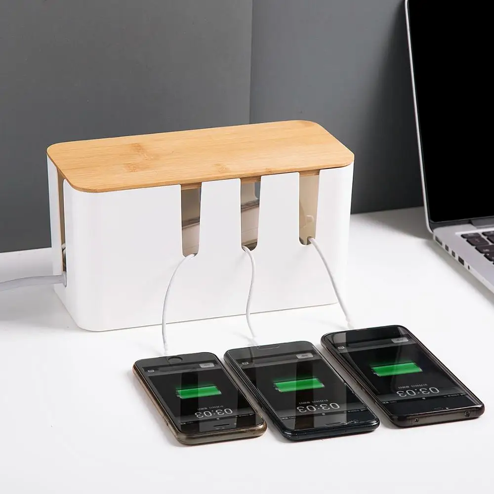 1PC Power Strip Cable Management Box Cable Organizer Plastic Power