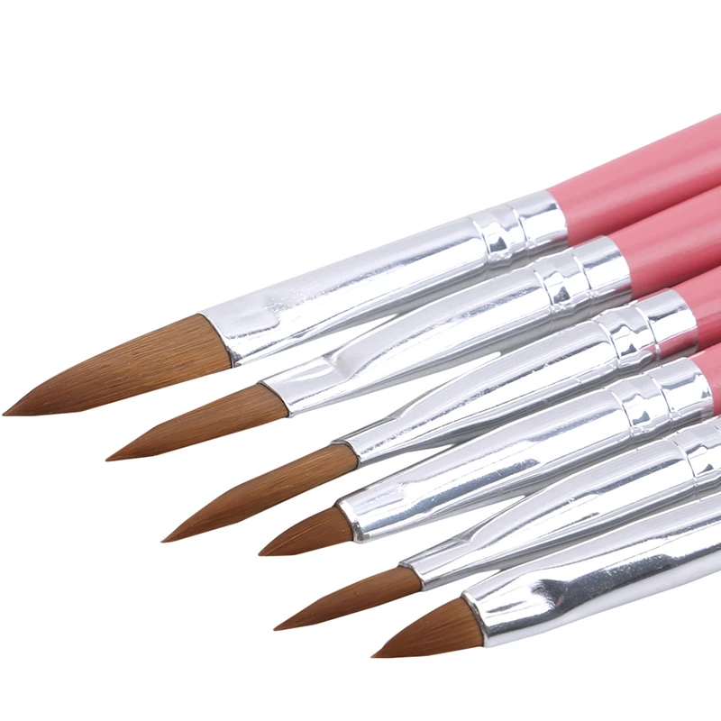 6PCS/Set Nail Art Crystal Brush UV Gel Builder Painting Dotting Pen Carving Tips Manicure Salon Tools