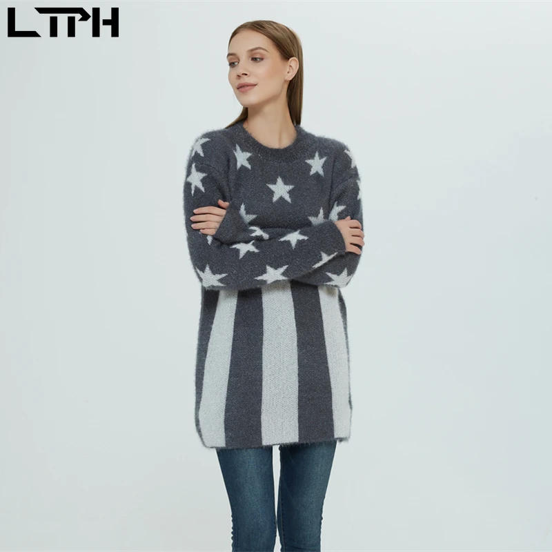 LTPH hot sale2019 winter new women sweater casual lazy wind round neck full sleeves outer wear wild loose Knit Jacquard pullover LTPH hot sale2019 winter new women sweater casual lazy wind round neck full sleeves outer wear wild loose Knit Jacquard pullover