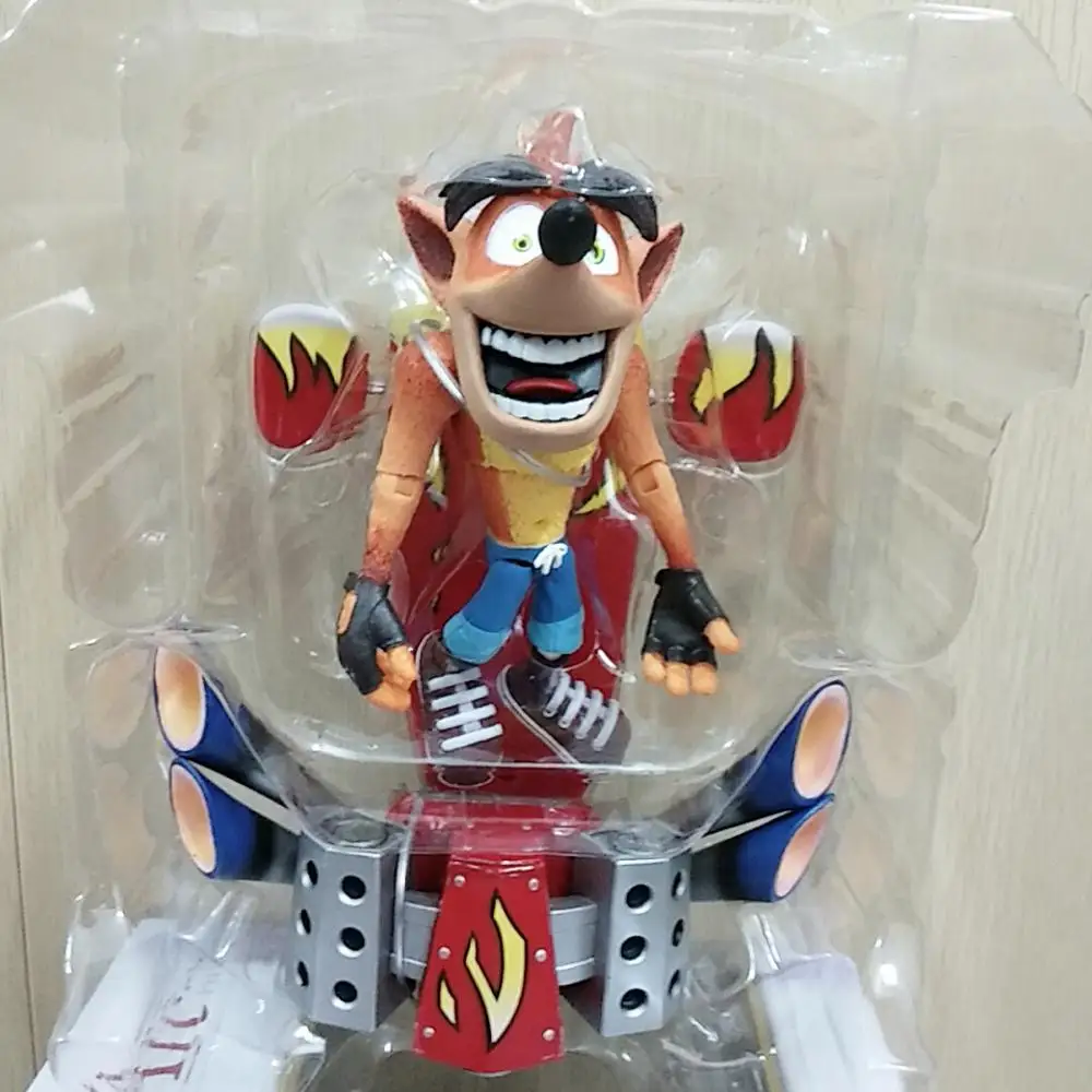 NECA Game Deluxe Crash Bandicoot with Jet Board Action Figure Model Toy Doll Gift