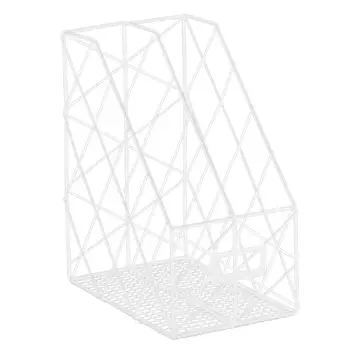 

Iron Grid File Holder Simple Double Layer Desk Shelf Magazine Book Storage Rack Y5GE