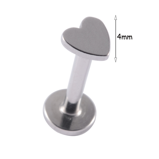 Stainless Steel Heart Ball Moon Labret Stud Lip Ring Earring Ear Studs Ear Cartilage Tragus Helix Lobe Piercing Body Jewelry