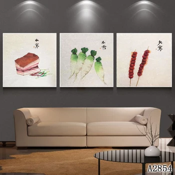 

Abstract Oil Painting Print on Canvas 3pcs Modular Chinese Style Kitchen Canvas Printing Painting Wall Art Picture forHome Decor