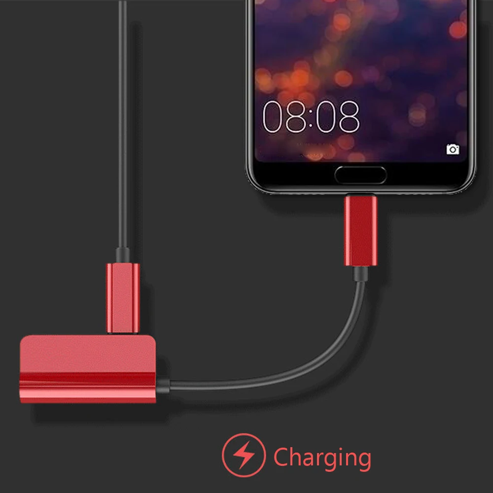 2 в 1 USB C адаптер для наушников типа C+ 3,5 мм разъем аудио USB C кабель адаптер конвертер Android телефон для huawei P20(N0820