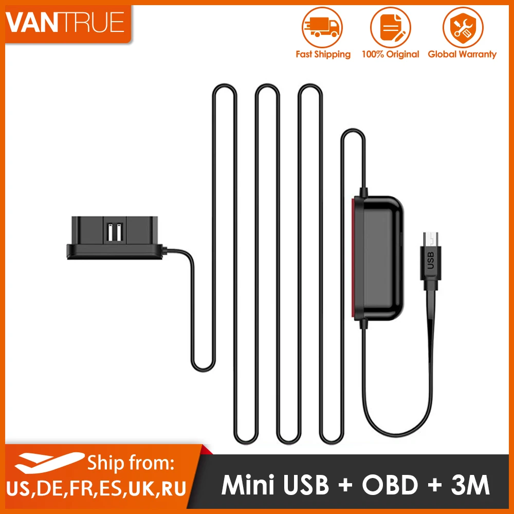 Vantrue OBD Hardwire Kit 10 футов автомобильное зарядное устройство кабель для N2 Pro T2 N1