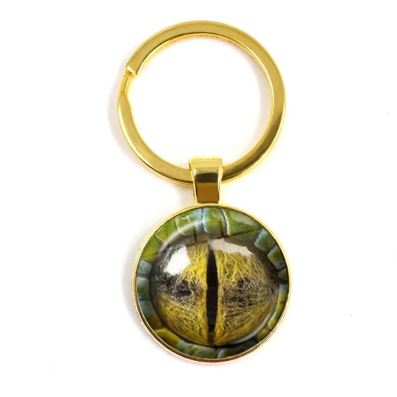 Drago Occhi Di Vetro Cabochon Portachiavi Gli Occhi Degli Animali Drago Serpente Gufo Gatto Occhio Di Tigre Chiave Anelli Portachiavi Dei Monili Per I