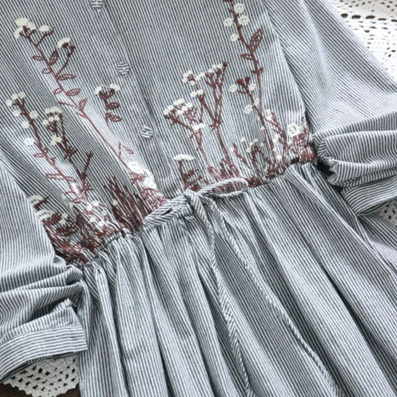 Most Buy sLzbr 2019 New Casual Vintage Lady Dress Long Sleeve striped Floral Mid length Women Dress Summer O Neck Sweet Women Clothes 4864 50 Most Buy sLzbr 2019 New Casual Vintage Lady Dress Long Sleeve striped Floral Mid length Women Dress Summer O Neck Sweet Women Clothes 4864 50
