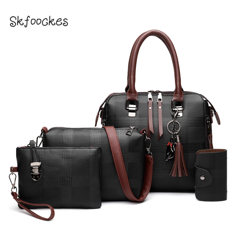 Skfoockes 2020The новые женские сумки через плечо и мессенджеры в клетку|Сумки с ручками|