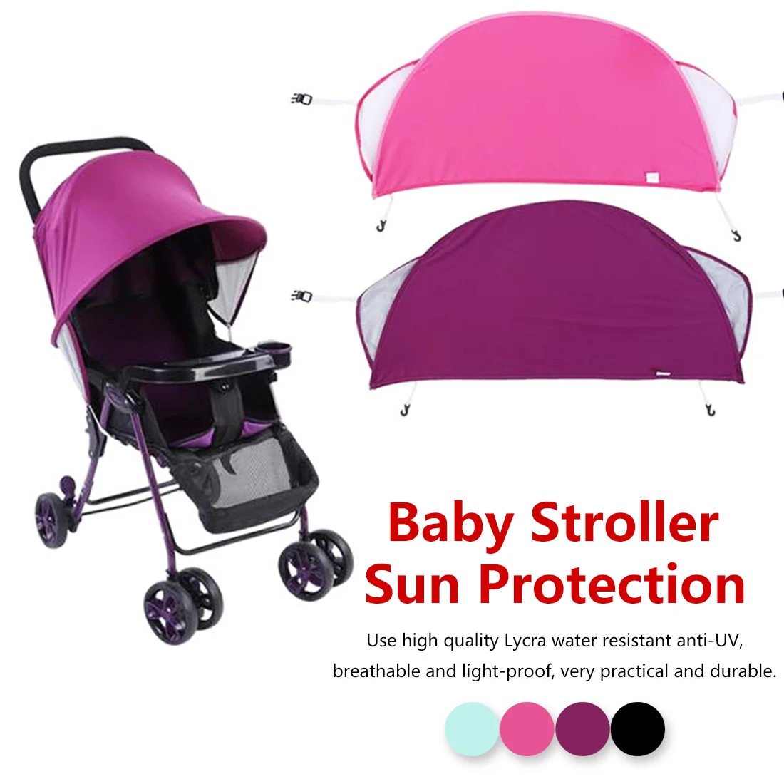 

Baby Anti-UV Cloth sunshade Stroller Cover Windproof Sun Protection Awning Shelter Canopy Net Accessories