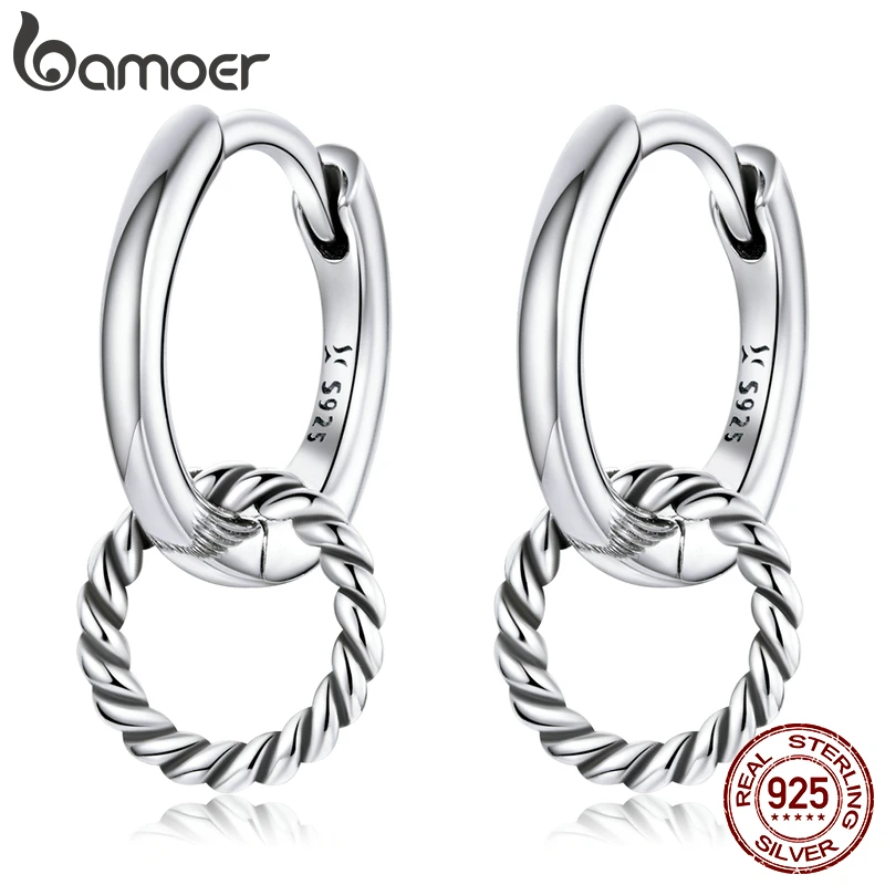 Double Ring Ear Buckles Round Circle Earrings