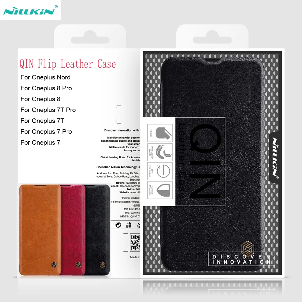 Чехол Oneplus 7/7t чехол Nord NILLKIN Qin кожаный книжка для OnePlus 8T 8 pro чехол|leather case|case seriescase for |
