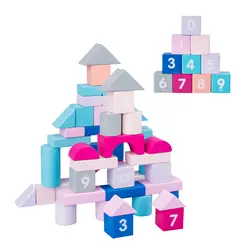 50 шт./компл. деревянные блоки с рисунком детские игрушки головоломка игры строительные детские игрушки Макарон детский подарок