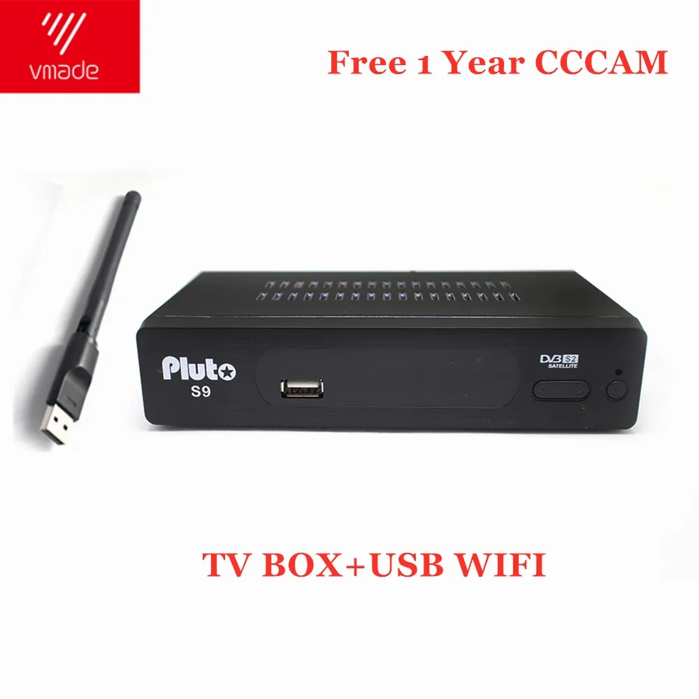 1 год Европа 7 Clines сервер DVB-S2 pluto S9 HD цифровой спутниковый ресивер DVB-S2 V7S HD Full 1080P+ USB wifi обновление PK V8 NOVA - Цвет: TV BOX-WIFI-CCCAM