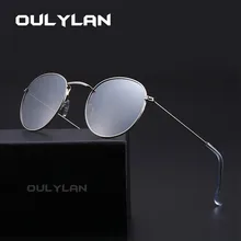 Oulylan, Винтажные Солнцезащитные очки для женщин, тренд, круговая оправа, очки, модное покрытие, светоотражающие зеркальные очки, UV400 очки