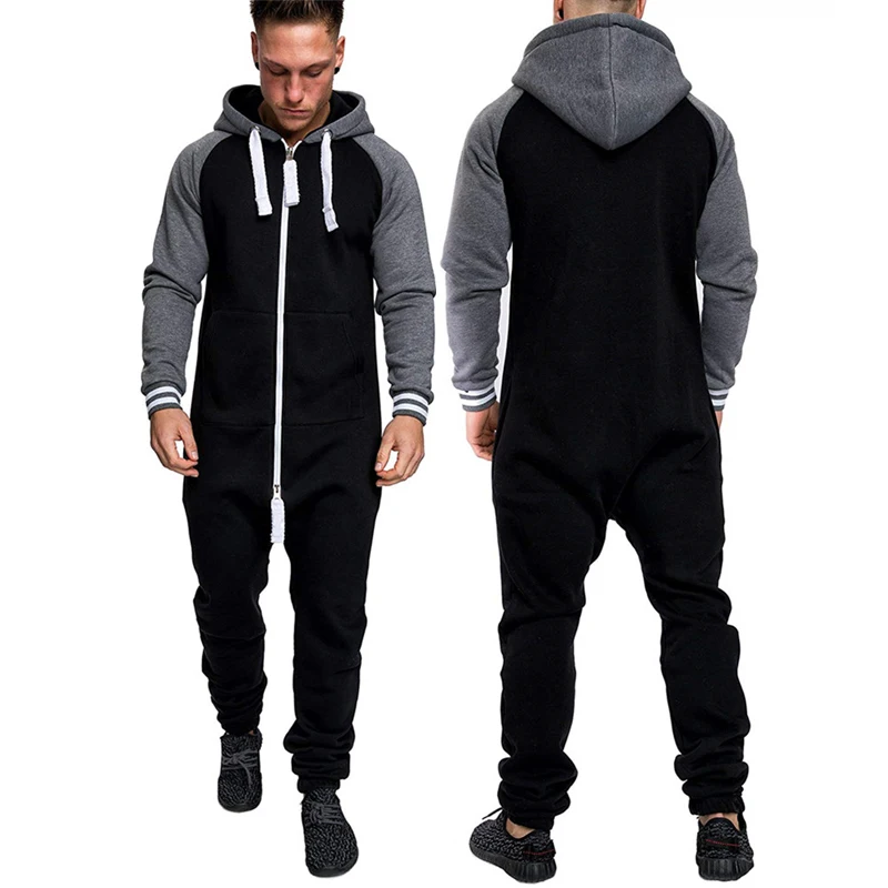 Women Men Hooded Tracksuit Zipper Ones Jumpsuit Lady One Piece Playsuit Unisex Hoody Long Sleeve Warm Set Trousers