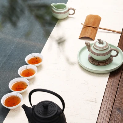 Чайный горшок ручной работы Celadon, домашний керамический горшок Xi Shi, чайный горшок с ледяной трещинкой, кунг-фу, черный чай Jin Jun Mei, чайная посуда
