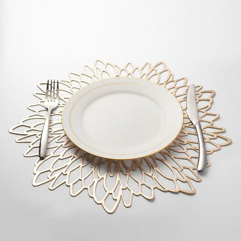 

PVC Decor Heat Resistant Hollow Insulation Coaster Bowl Mat Home Christmas Table Pad
