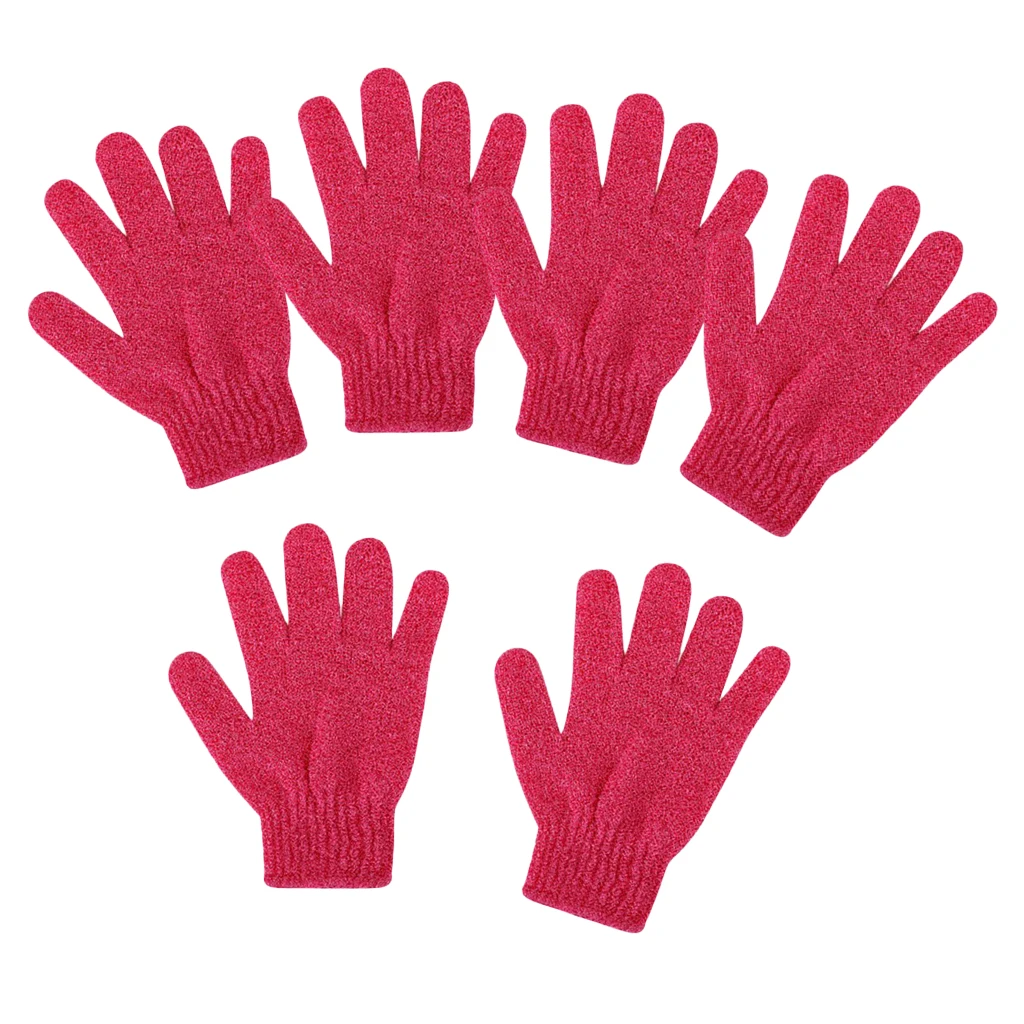 6pcs Nylon Bath Cleaning Gloves Double Sided Exfoliating Gloves Body Scrubber Scrubbing Shower Gloves for Home Bathroom Use
