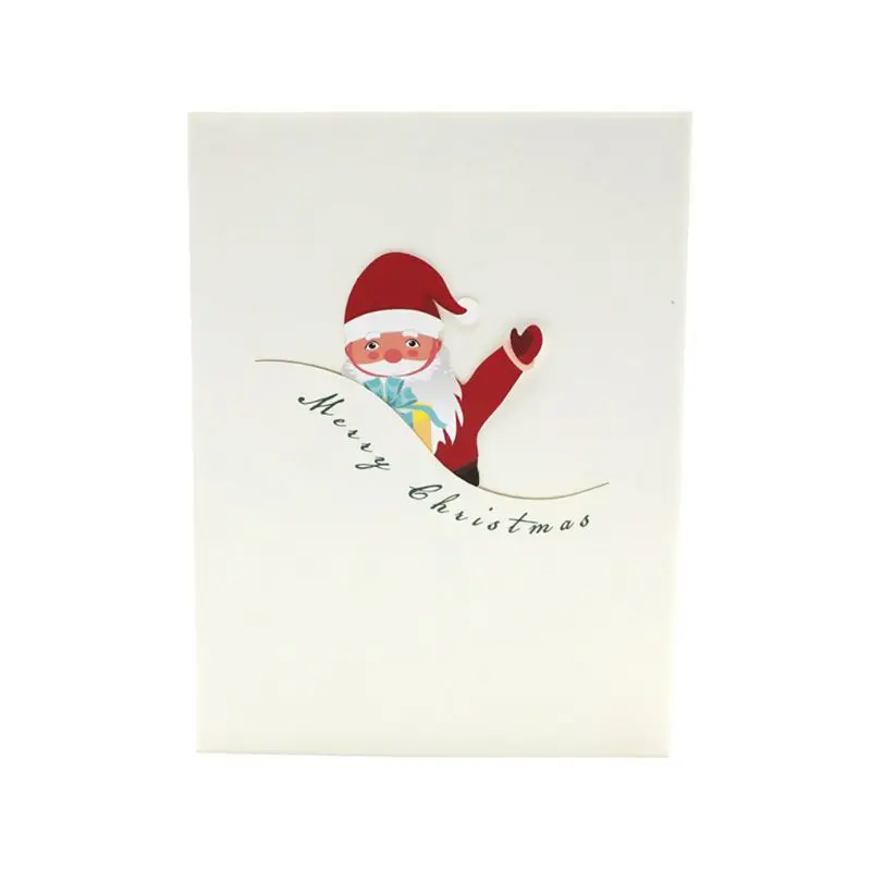  3D Pop Up Santa Claus Greeting Cards Postcards Invitations with Envelope for Kid 72XF - 4000389120918