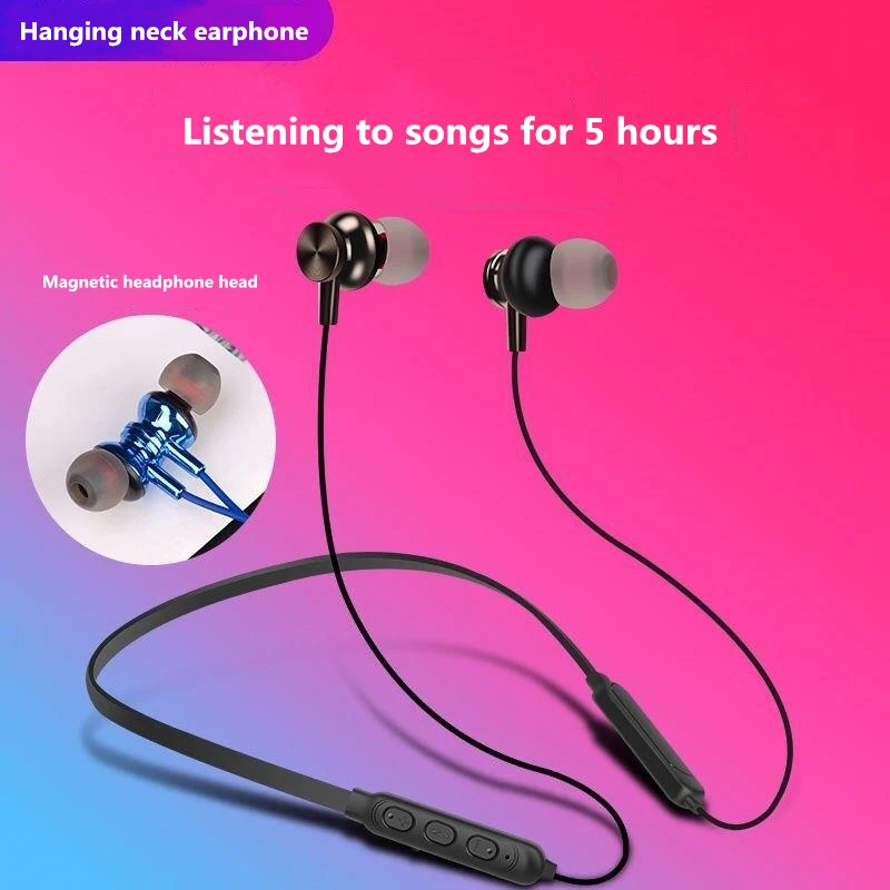 LDYZS, новинка, Bluetooth 5,0, наушники с креплением на шею, стерео, с подвеской на шею, магнитная, беспроводная, Спортивная, с длительным временем ожидания, съемная, TF карта, гарнитура