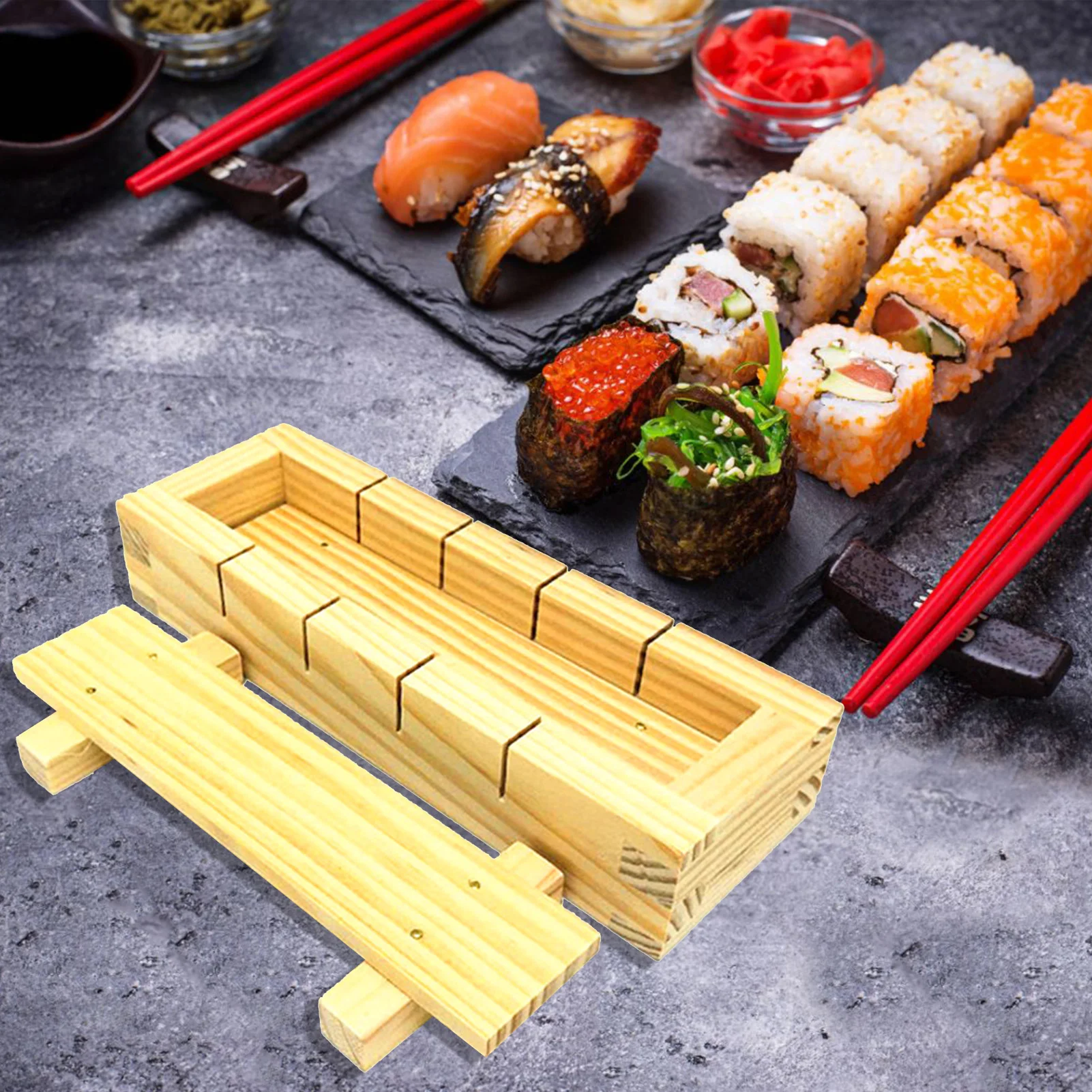 Sushi Mold Rice Maker Press Box Sushi Maker Oshizushi Kit Rectangular DIY  Sushi Rice Roller Molds Sushi Kitchen Making Tools - AliExpress