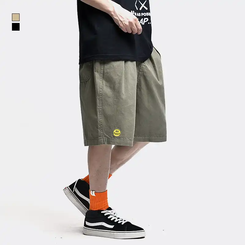 mens canvas shorts elastic waist