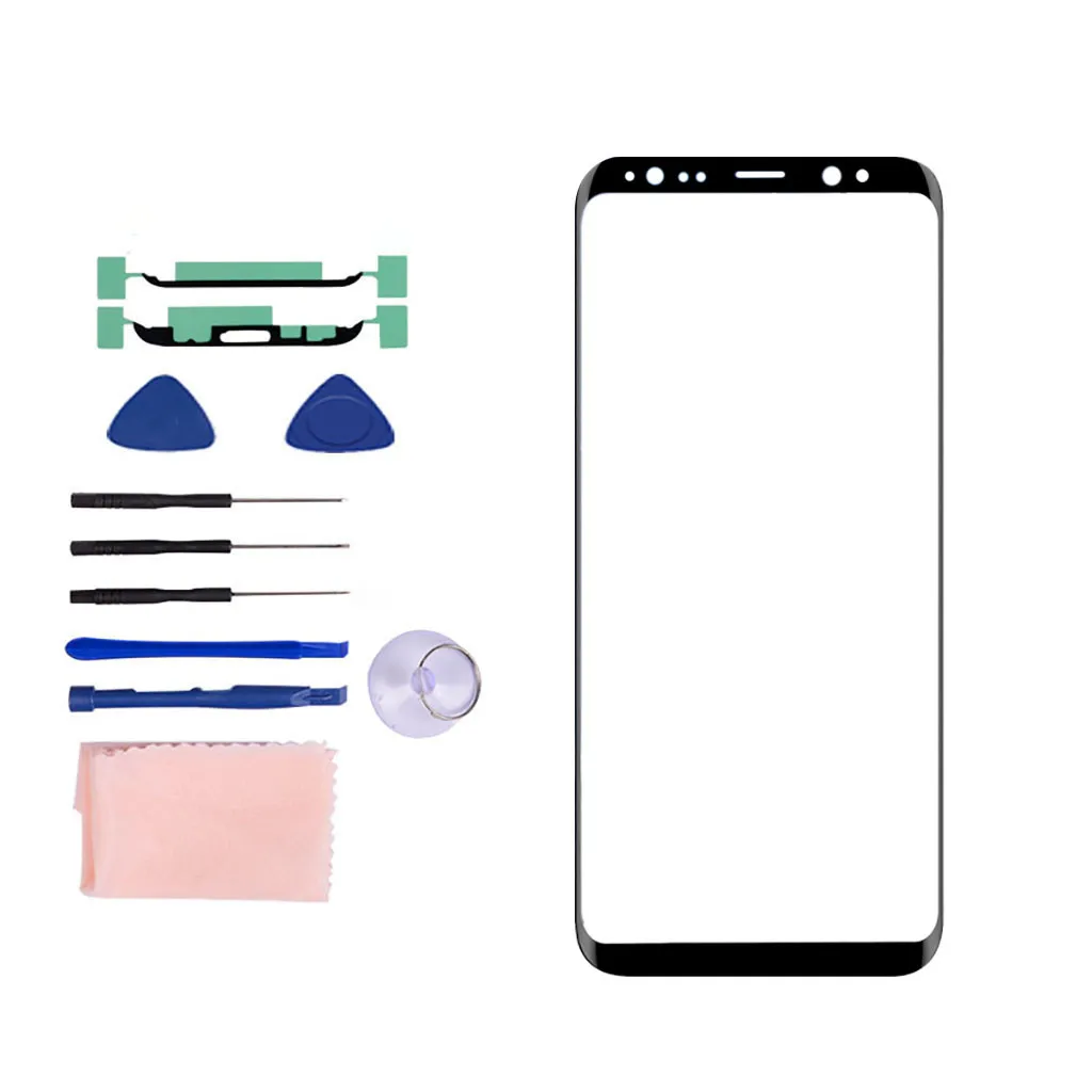 Комплект для ремонта OLED стекла, совместимый с samsung Galaxy S8/S8 Plus, переднее стекло, крышка для объектива, запасной комплект для ремонта 19Sep09