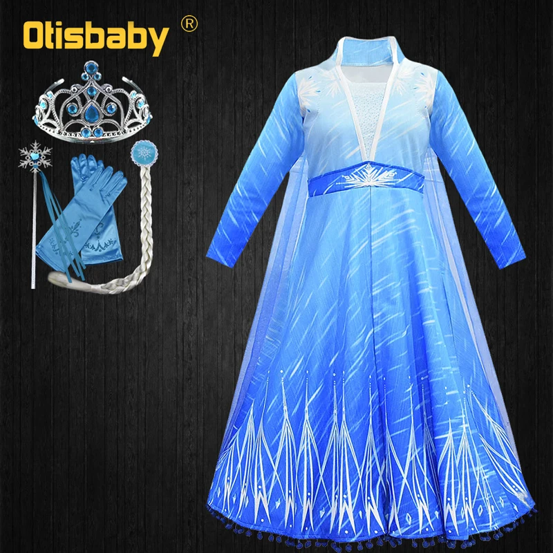 Elsa Elsa 2, Рождественская Одежда для младенцев; платье Эльзы и Анны для девочек Снежная Королева; Детский костюм на Хеллоуин, костюм для принцессы с изображением принцессы Эльзы детское платье для девочек - Цвет: Elsa