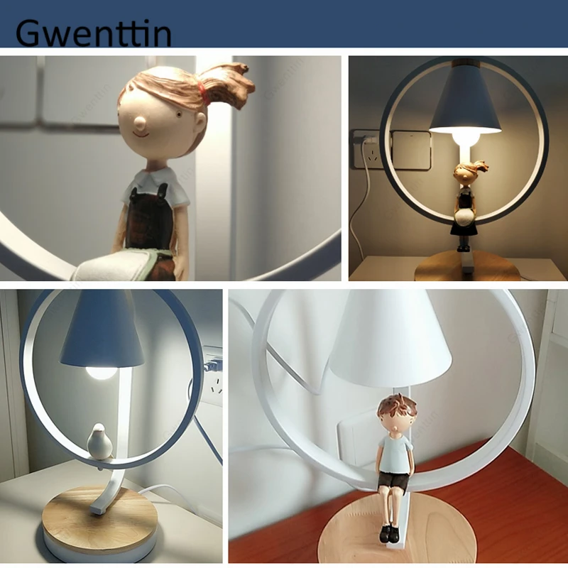 Скандинавская светодиодсветодиодный настольная лампа для мальчиков и девочек