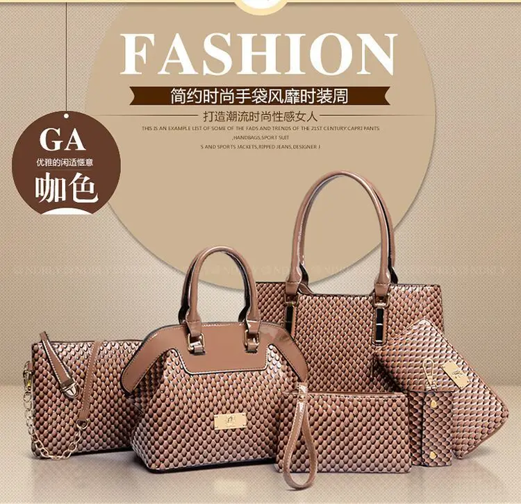 

Diamond Pattern Composite Bags Six Pieces Set WOMEN'S Bag Autumn And Winter New Style WOMEN'S Bag Large Capacity Shoulder Bag Sh