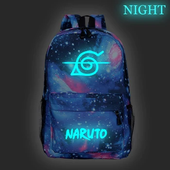 

NARUTO Sharingan Uchila Sasuke Luminous Backpack Student School Backpack Boys Girls Daily Backpack Teenagers Travel Backpack