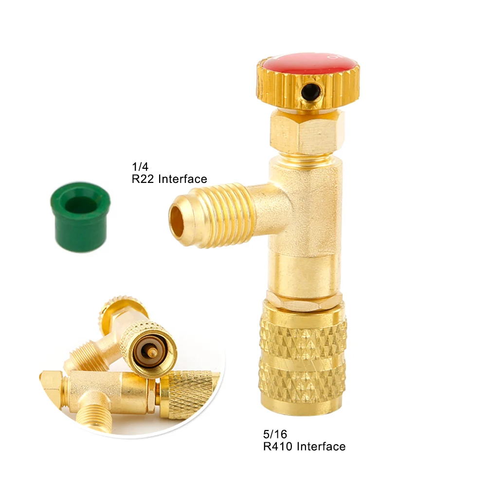 1/4" R410A/R22 Adapter Sicherheitsventil Klimaanlage Kühlung Ladeadapter Für R22 1/4" R410A/R22 Adapter Sicherheitsventil Klimaanlage Kühlung Ladeadapter Für R22