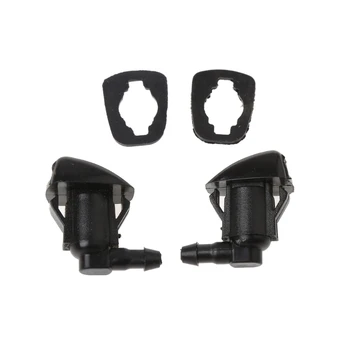 

2Pcs Windshield Wiper Washer Jet Nozzle Spray For Toyota E120 Corolla Camry XV30 Plastic Black Fan Spray Shape with gaskets