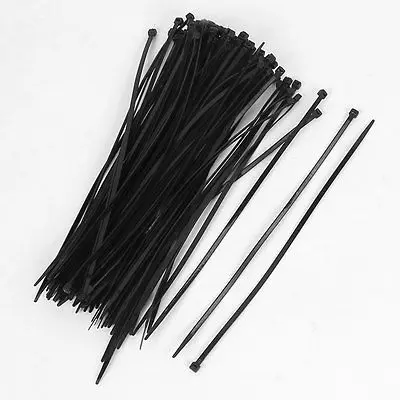 

Wire Cable Zip Ties Fastener Packing String Black 4.8mm x 300mm 100 Pcs
