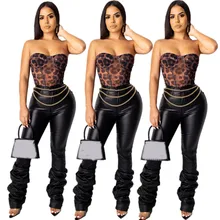 Женские сексуальные модные черные брюки, Яркие Кожаные облегающие узкие брюки, повседневные уличные брюки из ПВХ с высокой талией, mujer