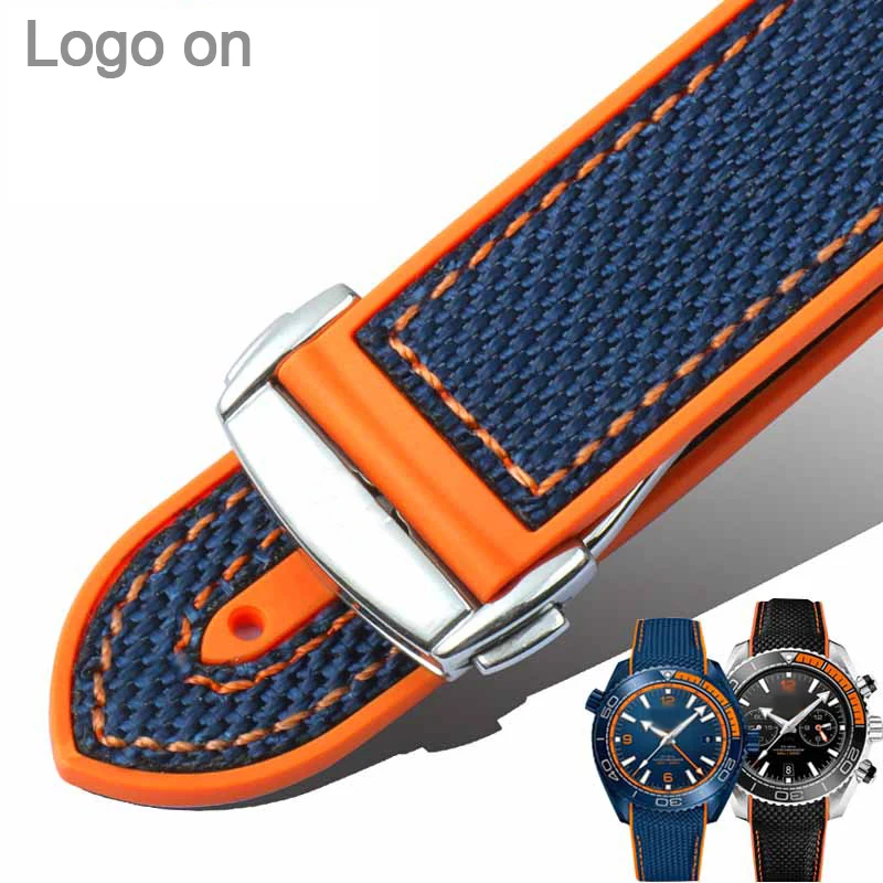 Ремешок нейлоновый для часов Omega SEAMASTER PLANET OCEAN мужской Силиконовый браслет с