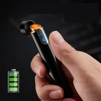 

Lighter usb charging windproof creative personality male tide rechargeable touch sensor electronic cigarette lighter