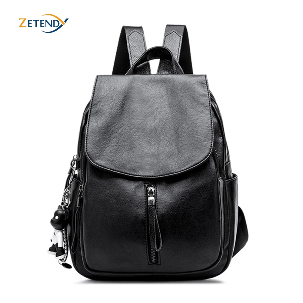 

Women's Genuine Leather Backpack Korean Fashion College Wind Antitheft Multi-function Backpack Sheepskin Double Shoulder Bags