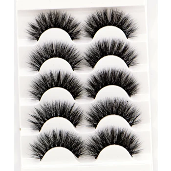 

New Natural Long Mink Eyelashes 5 pair 3D False Eyelashes Full Volume Mink Lashes Lightweight Soft Lashes Eyelash Extension