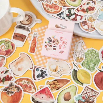 

46 Pcs/set Kawaii Stickers Picnic Bar SeriesFruits and Vegetables Journal Stickers Scrapbooking Stationery Stickers