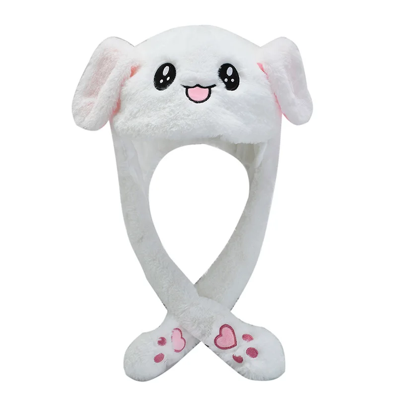 VLAMPO Sweet Cute Bunny Plush Warm Hat Kawaii Funny Toy Cap Playtoy Ear Up Down Rabbit 1