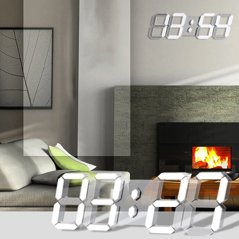 3D LED Digital Wall Clock with Extra Large Numbers, Remote Control, Large Digita DropShipping