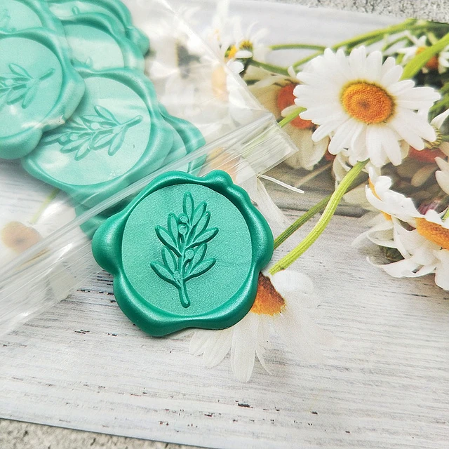 Olive Branches Double Initials Wedding Custom Self-Adhesive Wax Seal  Stickers - Personalized Elegance for Invitations, Favors, and More