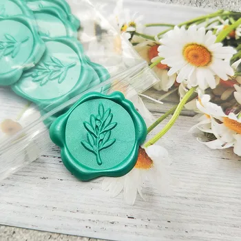 

Self Adhesive WAX SEAL STICKER Olive branch Customized design Gift Sealing Wax stickers wedding envelop invitation gift custom